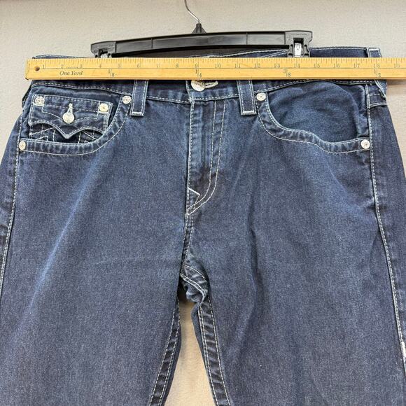 True Religion Men's Jeans 34 Dark Blue Skinny Pocket Flap Preppy Normcore Jeans - Picture 10 of 14